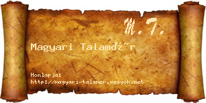 Magyari Talamér névjegykártya